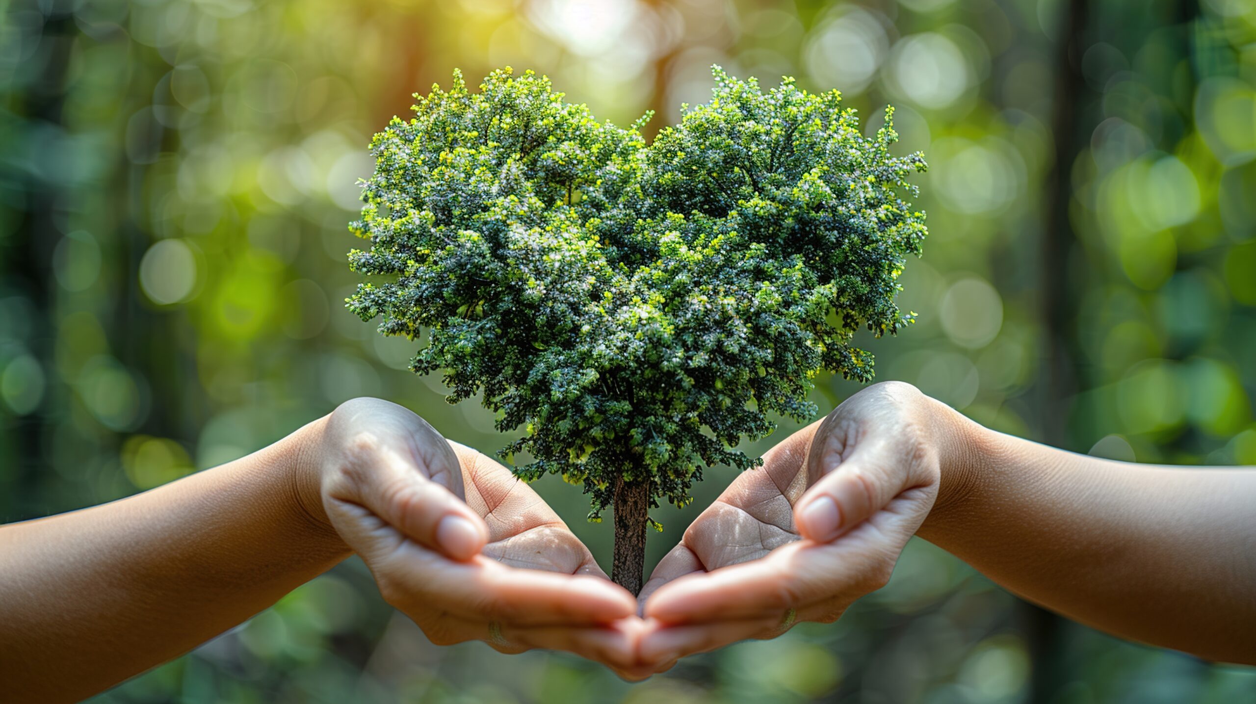 World environment day concept: Human hands holding heart shape of tree over blurred nature background photo-realistic, ultra detailed focus, simplicity, higher coherence, minimalism, ultra detailed, hyper realistic details, beautiful, modern, OC rendered, 32k uhd , insane details, Photoshoot, Depth of Field, captured with Phase One XF IQ4 camera , 200 Mega Pixel lens, --no Text --chaos 50 --ar 16:9 --stylize 750 --iw 2 Job ID: a5acb645-28f8-4e7e-9e01-7b1d1904a787
